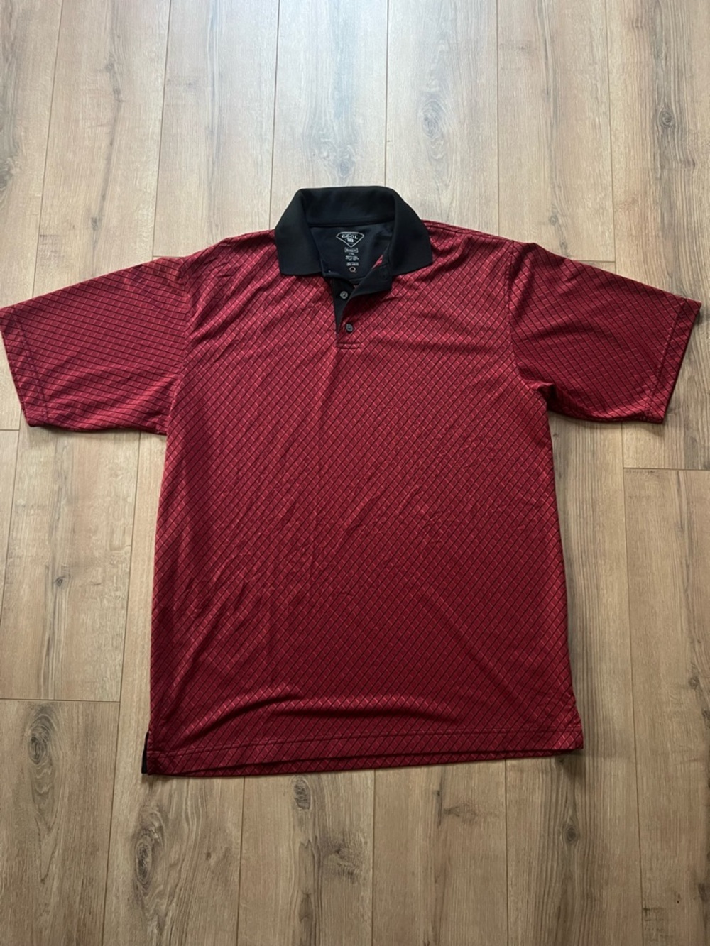 Haggar Burgundy Cool 18 Golf Polo with Black Collar